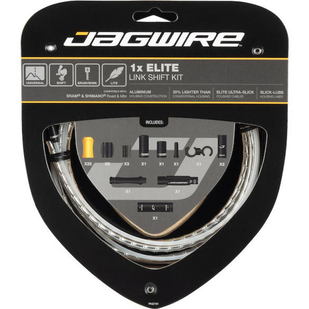 Jagwire Schaltzugset Road & Mountain Elite Link 1x Silber - kompressionsfreie Schaltperformance