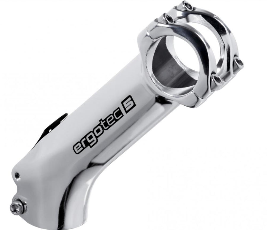 Ergotec High Charisma Ahead Vorbau 31,8 mm 90 mm silber Level 5 - 45° Winkel, 6061-T6 Alu, e-Bike ready, 1 1/8\" Gabelschaft, 40 mm Klemmhöhe