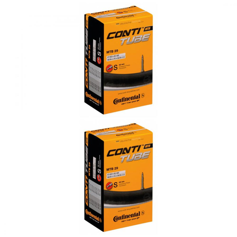 Zwei Continental ContiTube MTB 29 Schläuche mit Sclaverand-Ventil für 28/29 Zoll Reifen 1.75-2.50.