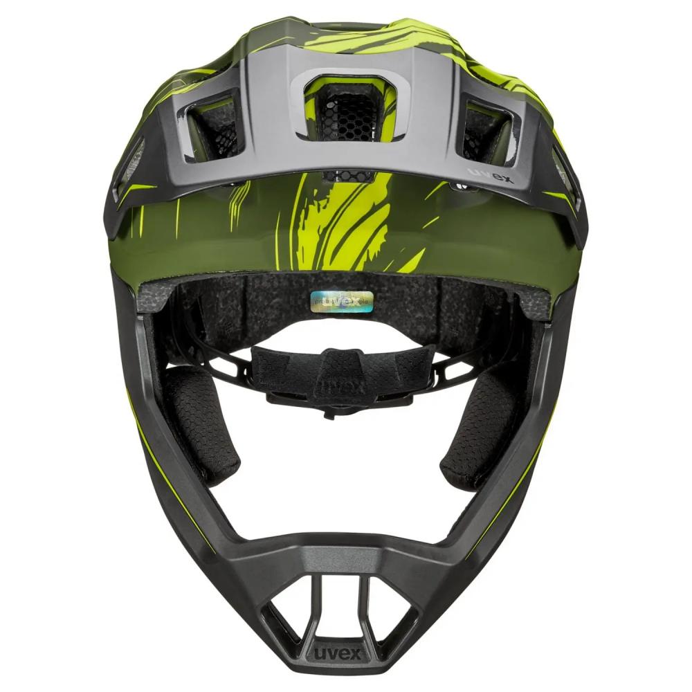uvex react jr. Fullface Kinder-Fahrradhelm 52-56 cm dark olive matt