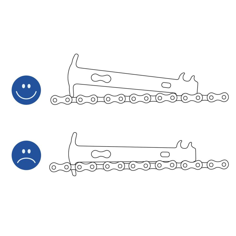 M-WAVE Chain Checker Kettenmesslehre - Stahl, 0,75 / 1,0