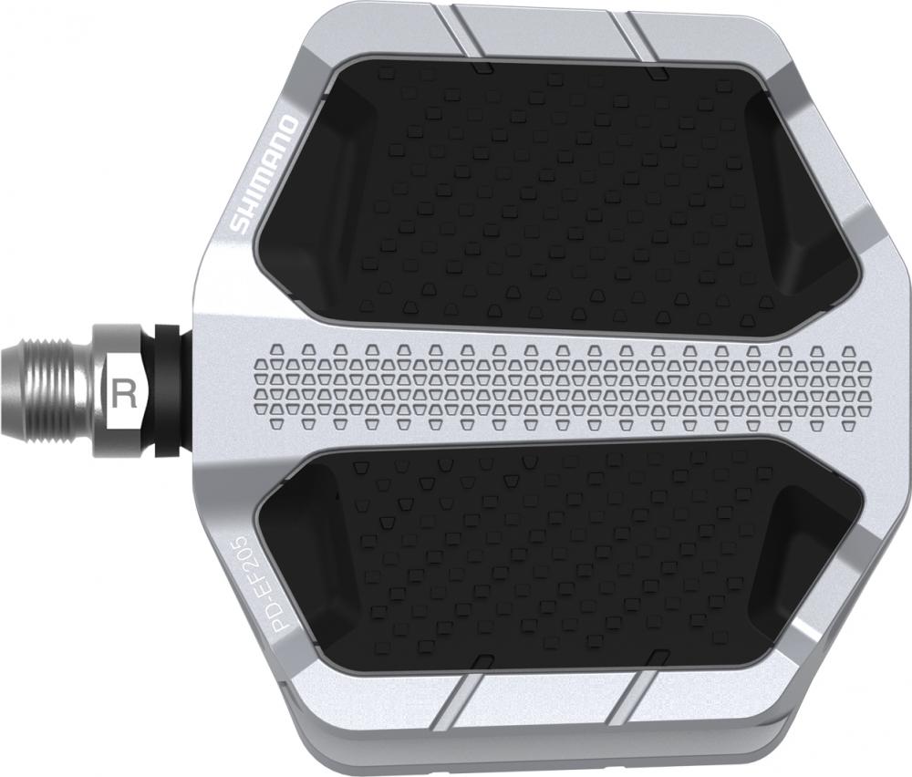 SHIMANO Pedal PD-EF205 Silber Flat Pedal - rutschfeste Plattform, Silber