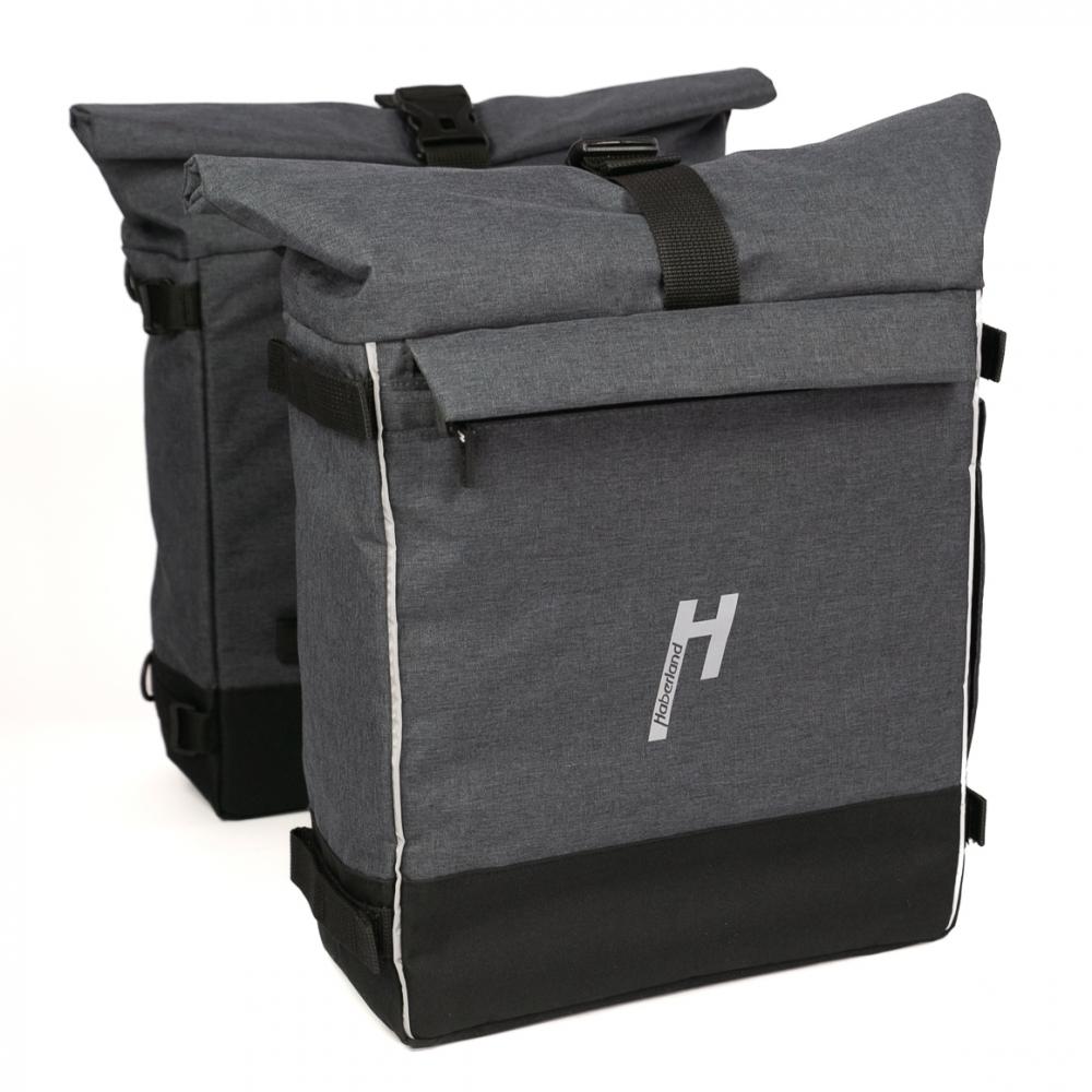 Haberland Rucksack-Doppeltasche Double Loader anthrazit - flexible Gepäckträger- und Rucksacklösung