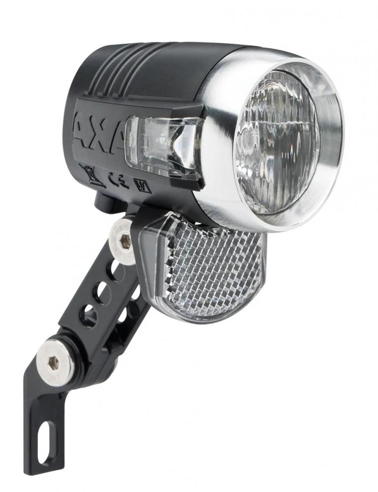 AXA Frontlicht Blueline 50 E-Bike 50 Blue - kompaktes LED-Scheinwerferlicht mit 50 Lux