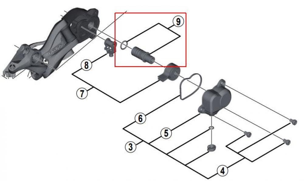 SHIMANO Schaltachsen-Einheit für RD-M9000 Schaltachseneinheit - Ersatzteil für Shimano XT Schaltwerk