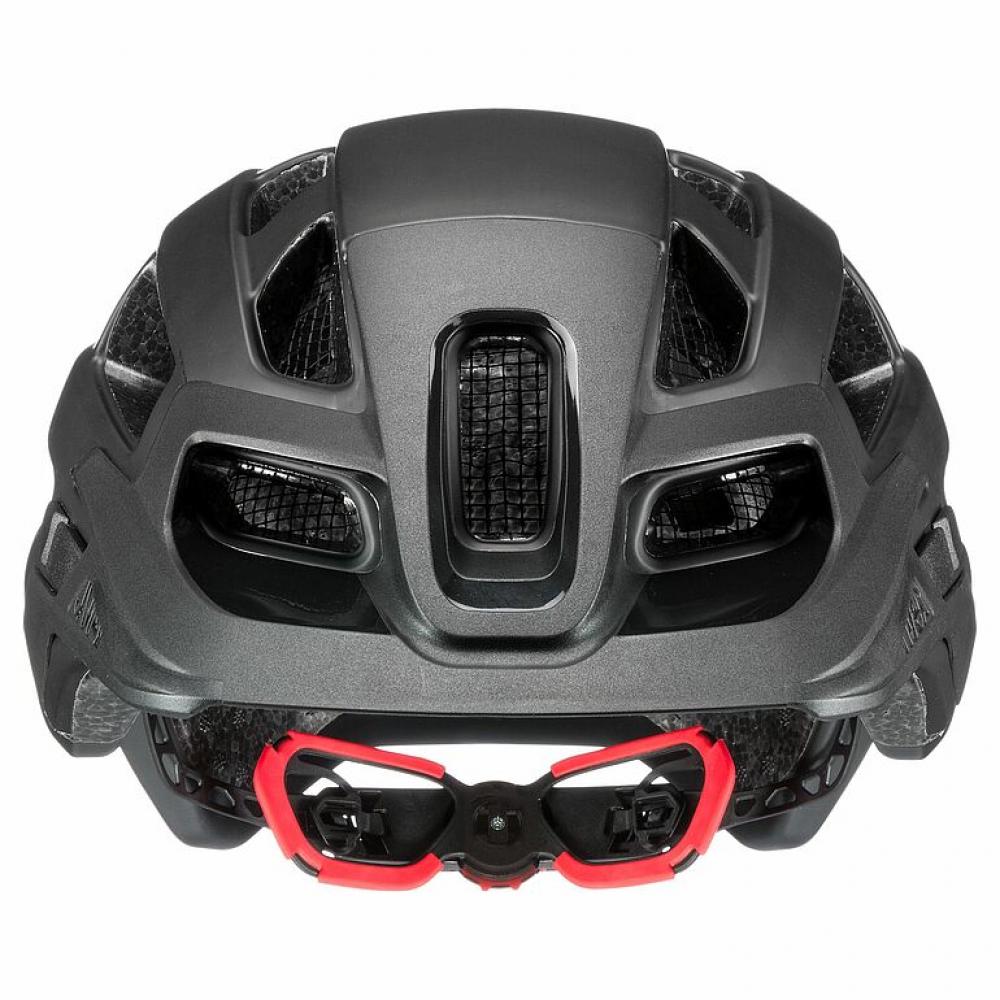 Uvex Finale 2.0 Enduro-MTB-Helm schwarz matt, 20 Belüftungsöffnungen, IAS-System, LED-kompatibel, Rückansicht.