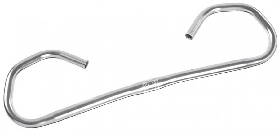 Ergotec Hornbar Comfort Alu Fahrradlenker, silber, 25,4mm, 565mm, ergonomisches Design.