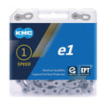 KMC Kette e1 EPT 1-fach Kette - 110 Glieder 1/2x3/32 silber für E-Bikes mit Mittelmotor und High-End-Nabenschaltungen EcoProTeQ-Beschichtung inklusive MissingLink