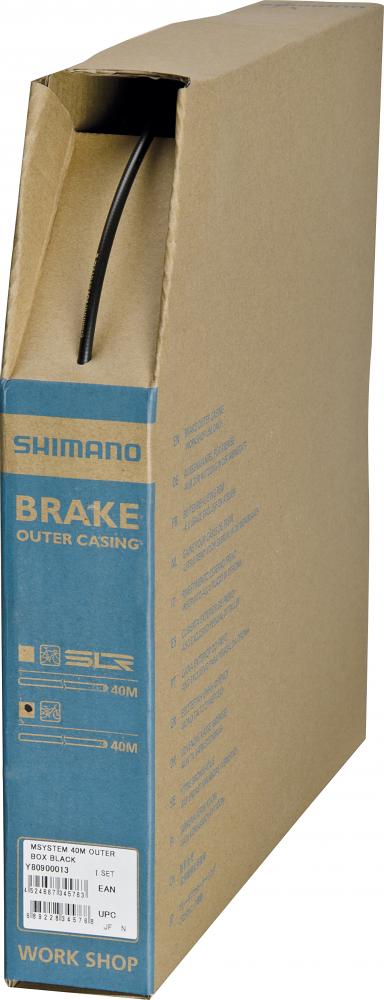 SHIMANO Bremszugaußenhülle MTB 40m schwarz im Werkstattkarton.