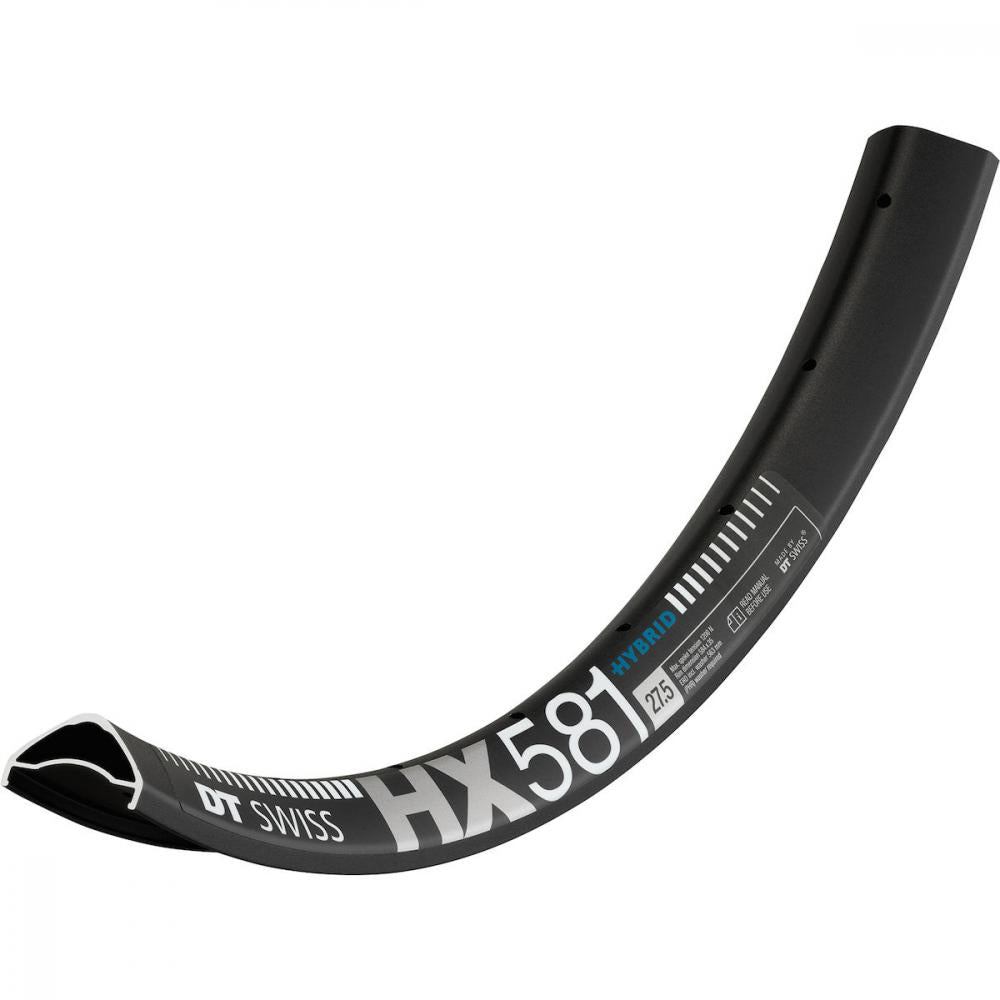 DT Swiss Felge HYBRID HX 581 27,5" 28 Loch Schwarz - robuste E-MTB-Felge für breite Plus-Reifen