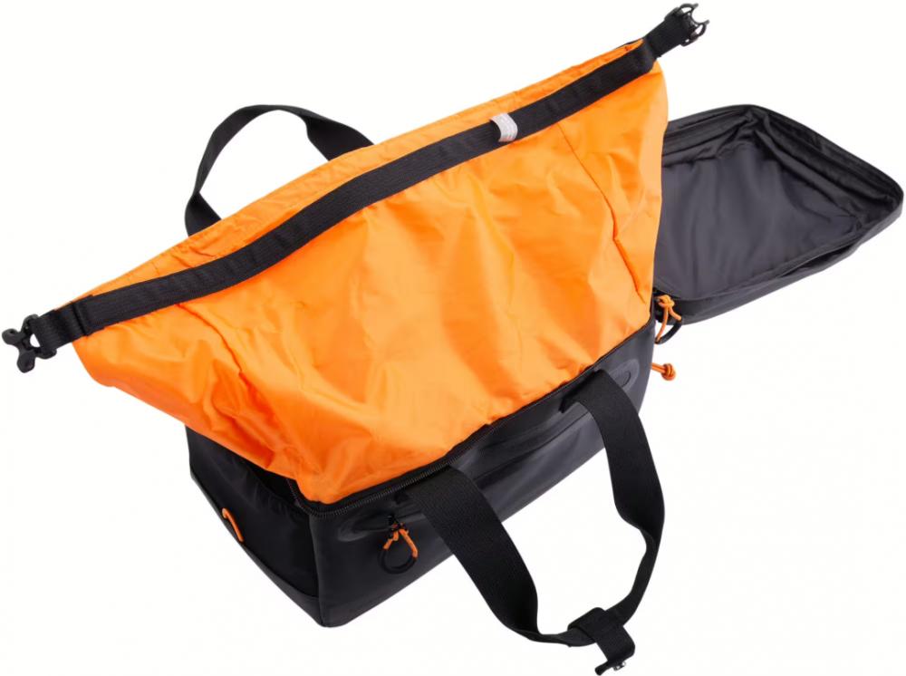 Basil Gepäckträgertasche Gepäckträgertasche Miles Tarpaulin MIK 2.0 - 7 Liter - wasserdicht schwarz-orange mit MIK-Adapterplatte