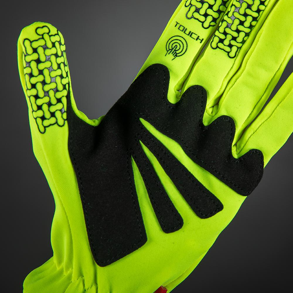 CHIBA Thermofleece - Radhandschuhe neongelb XL mit Touchfunktion