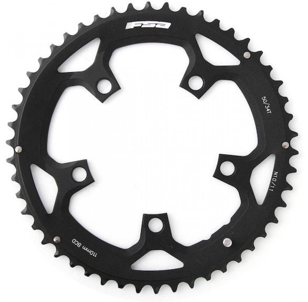 FSA Kettenblatt Road Pro 5-Arm 110 mm x 46 T Schwarz/Silber - 11-fach Rennrad Kettenblatt