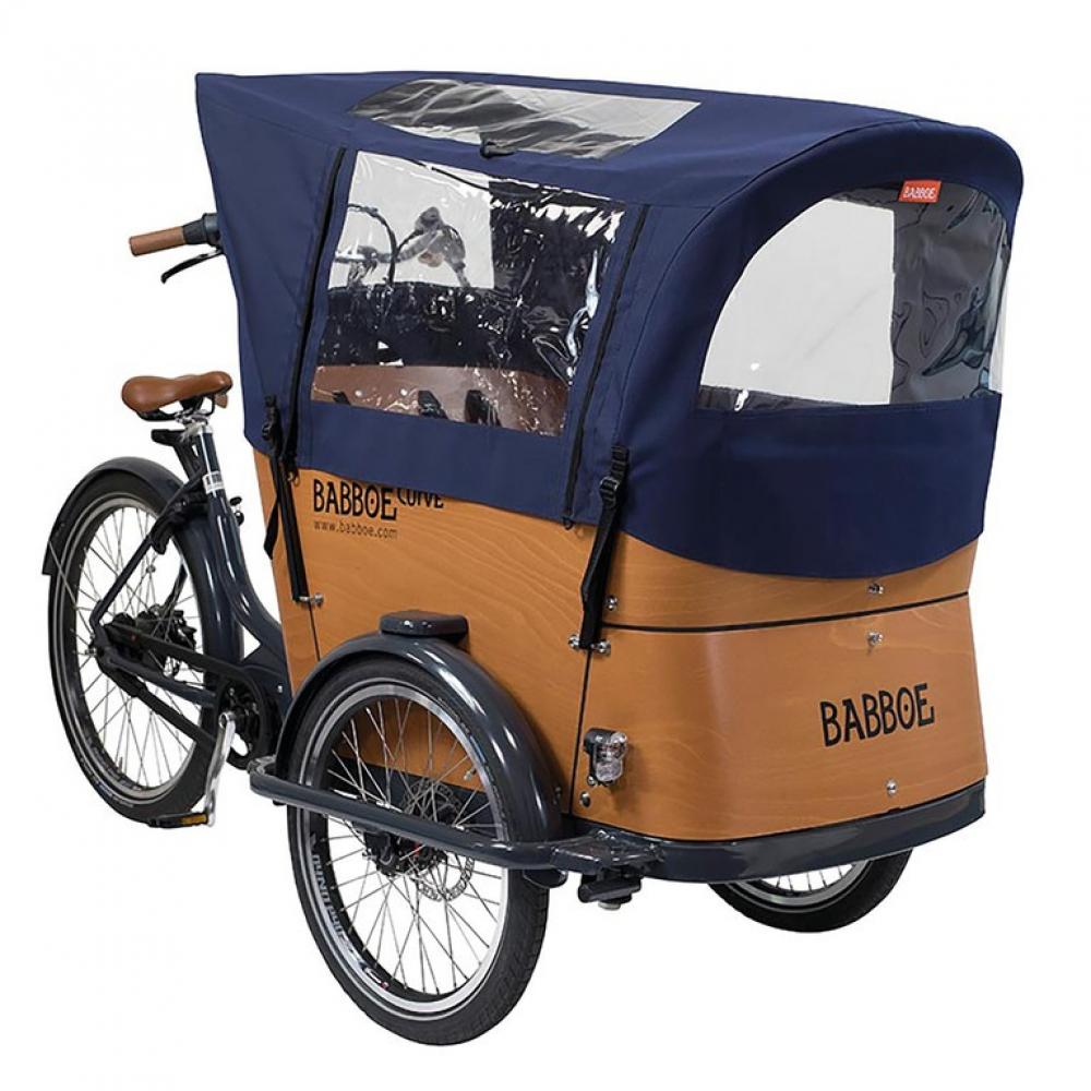 Babboe blaues Docril Regenverdeck für Curve Lastenrad