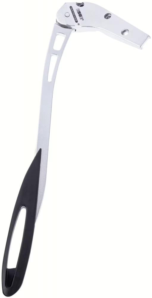 PLETSCHER Hinterbauständer Multi Zoom silber - verstellbar 2628 Zoll, Aluminium-Druckguss pulverbeschichtet, Schiebe- und Gegenlaschenbefestigung, Kunststofffuß Zoom