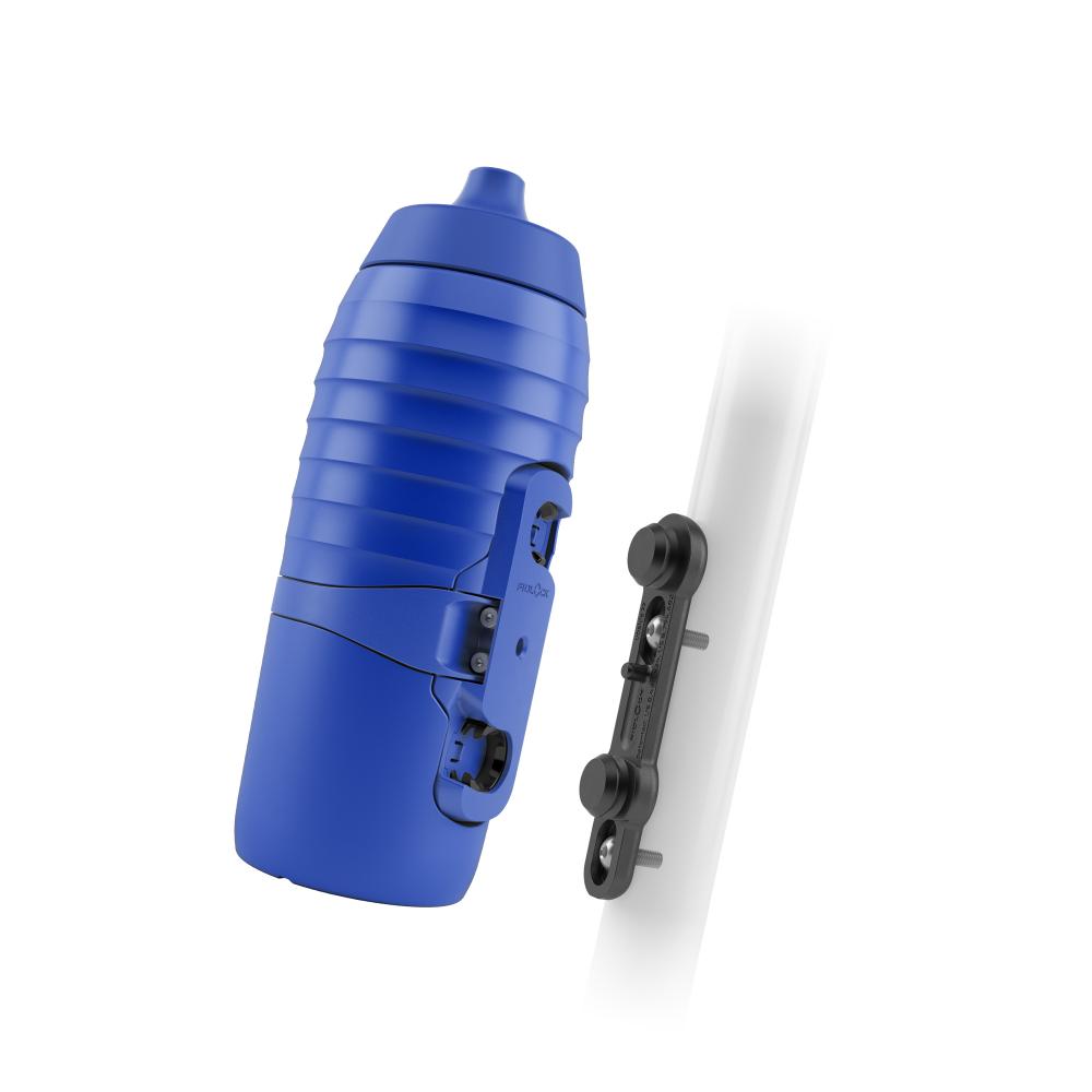 Fidlock Twist bottle x KEEGO 600 ml mit Logo FRONT + bike base Blau Trinkflasche