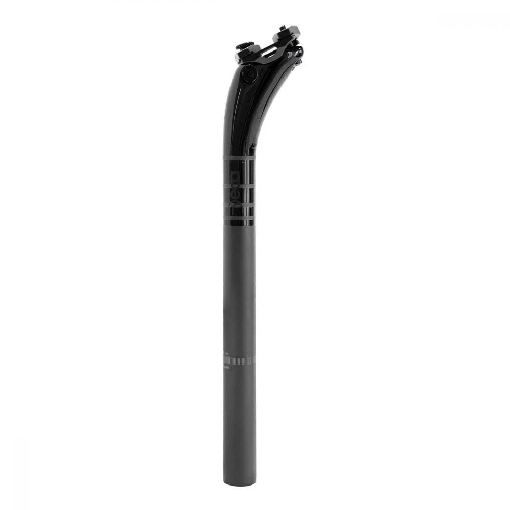 Deda Elementi Sattelstütze RS Carbon 31,6 x 350 Millimeter polish on black - 25 Millimeter Setback, Titan-Schrauben, 1-Bolt-Klemmung