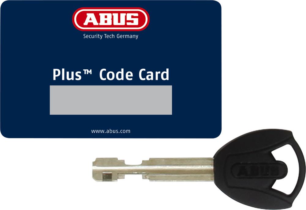 Abus Granit Plus 640 Bügelschloss Schlüssel und Plus Code Card für Fahrradsicherheit.