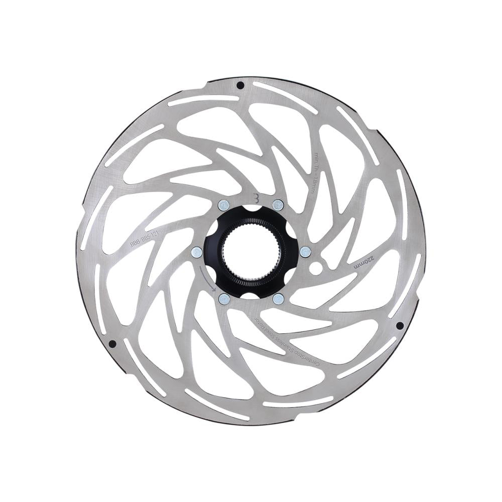 BBB Cycling BBB Bremsscheiben Center Stop 220mm silver - starke Bremsleistung auf langen Abfahrten