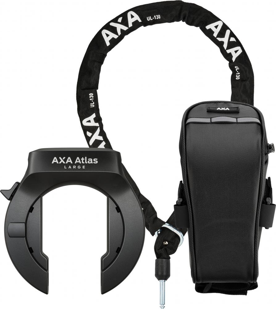 AXA Atlas Large/ULC 130 Rahmenschloss-Set mit Satteltasche - Sicherheitsstufe 14