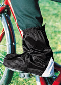 HOCK gamAs Fahrrad-Überschuh knöchellang schwarz aus Nylon mit Klettverschluss am Pedal.