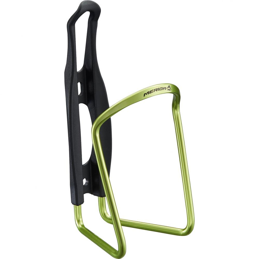 Merida Flaschenhalter Aluminium CLASSIC I Onesize Schwarz/grün - sicherer Halt für Trinkflaschen