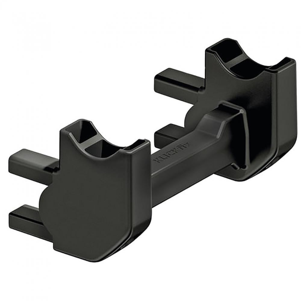Schwarzes KLICKfix Asista Distanzset E 90° für Lenkeradapter aus Kunststoff.
