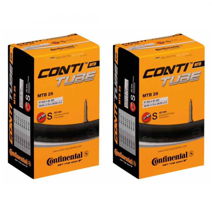 2x Continental Conti Tube MTB 29 Fahrradschläuche, Presta Ventil, Größe 28-29x1.75-2.50 in Originalverpackung.