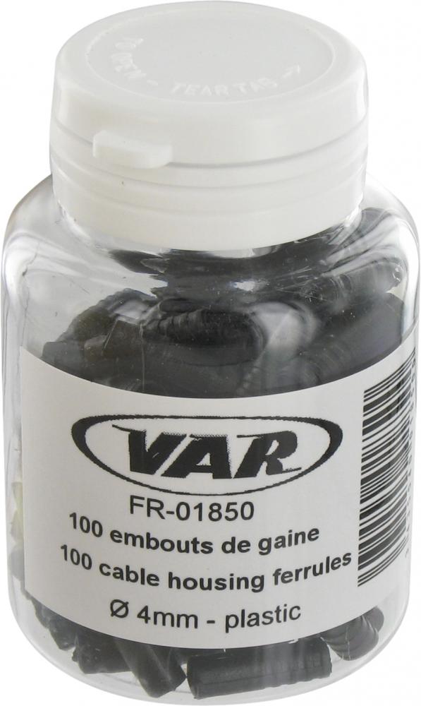 VAR 100 Stück Außenhüllenendkappe FR-01850 Ø 4 mm - sauberer Abschluss für Zugaußenhüllen