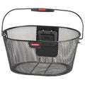 KLICKfix Fahrradkorb, ovaler Drahtkorb schwarz, flach, 29x40x19 cm, mit Klickfix-Befestigung.