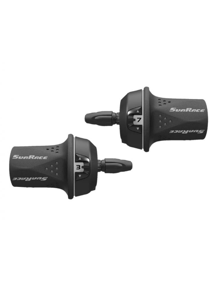 Schwarzer SunRace TSM21 8-fach rechter Twist Schalthebel für Fahrräder.