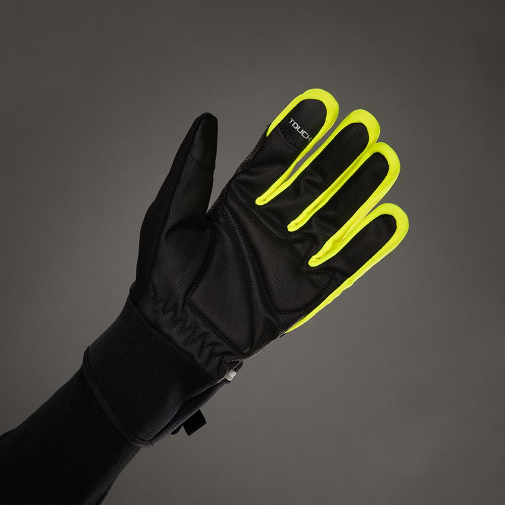 CHIBA Phantom - Radhandschuhe S schwarz/neongelb, winddicht & touchfähig