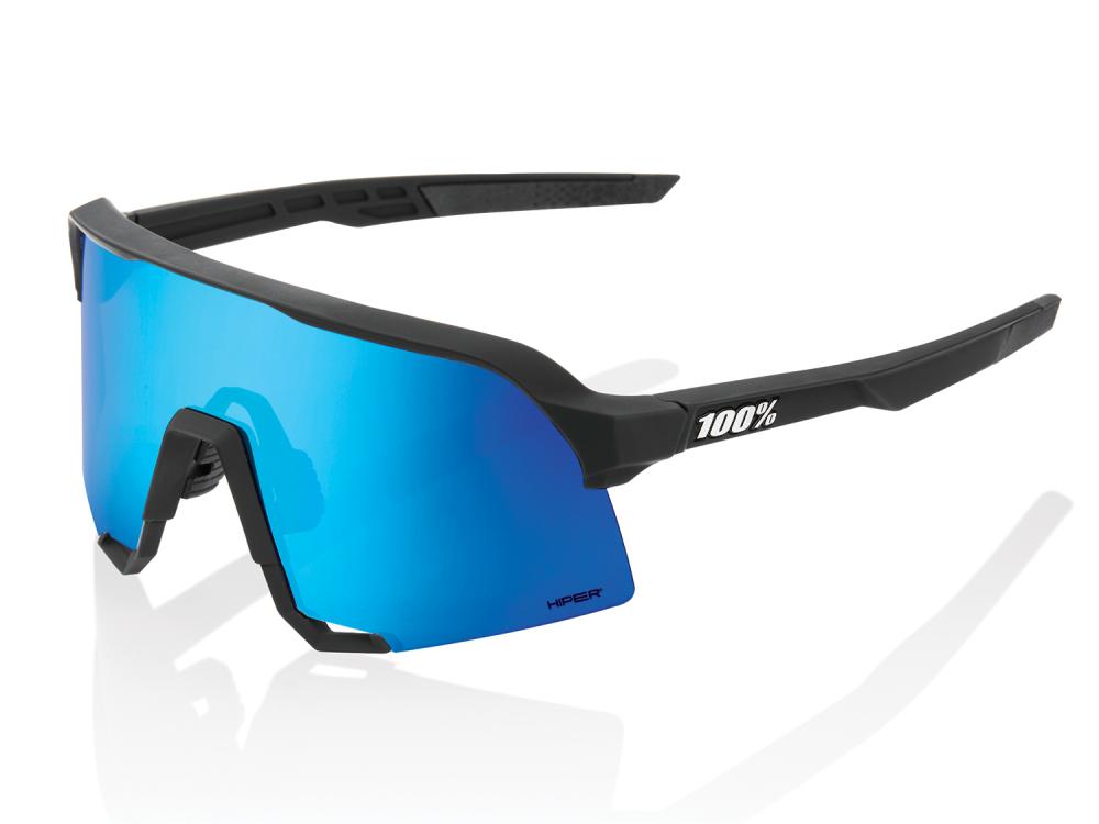100% S3 - HiPER Mirror Lens unis Matte Black - kontraststarke Performance-Sportbrille