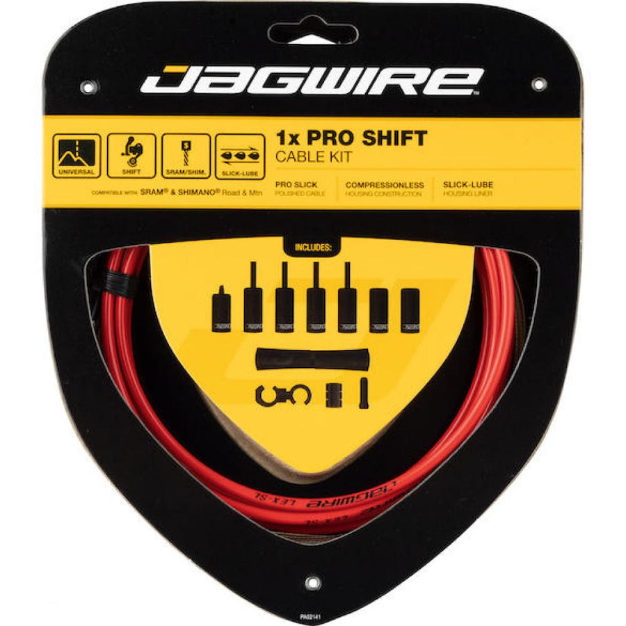 Jagwire Schaltzugset Pro Shift 1x Rot - Präzise Performance mit Slick-Lube Technologie