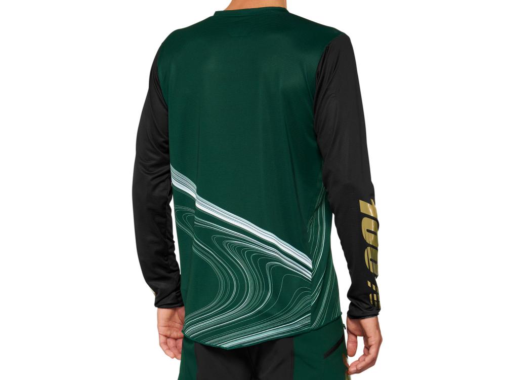 100% R-Core X LE Long Sleeve Jersey S forest green - ultraleichtes DH/Enduro-Trikot
