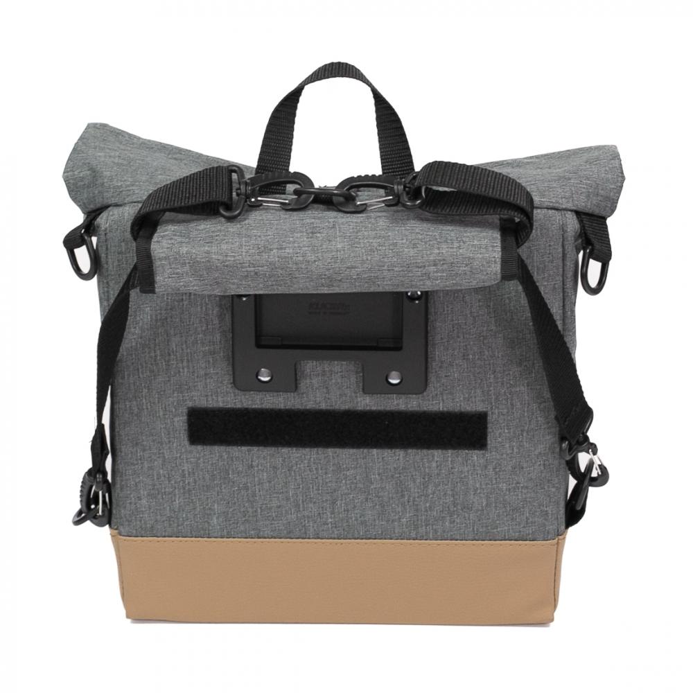Haberland Lenker-Bike-Rucksack Keep Rollin' grau - flexible Rucksack-Lenkertasche mit KLICKfix