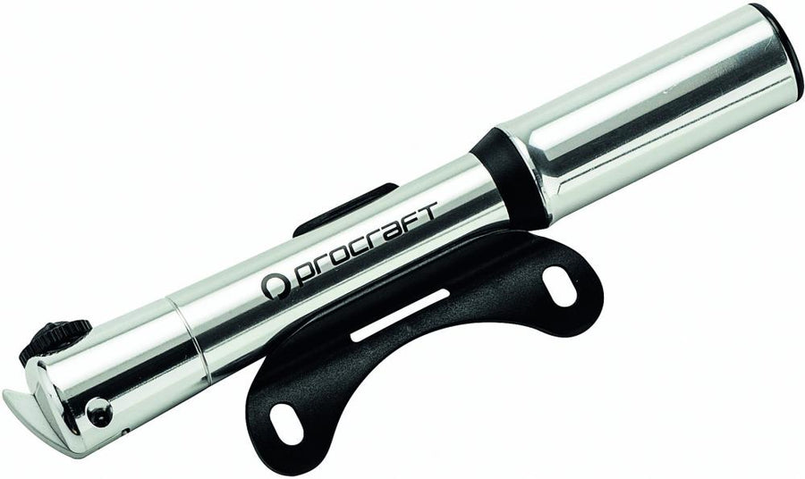 Procraft Minipumpe Teleskop 18 cm Silber - kompakte Fahrradpumpe für hohen Druck