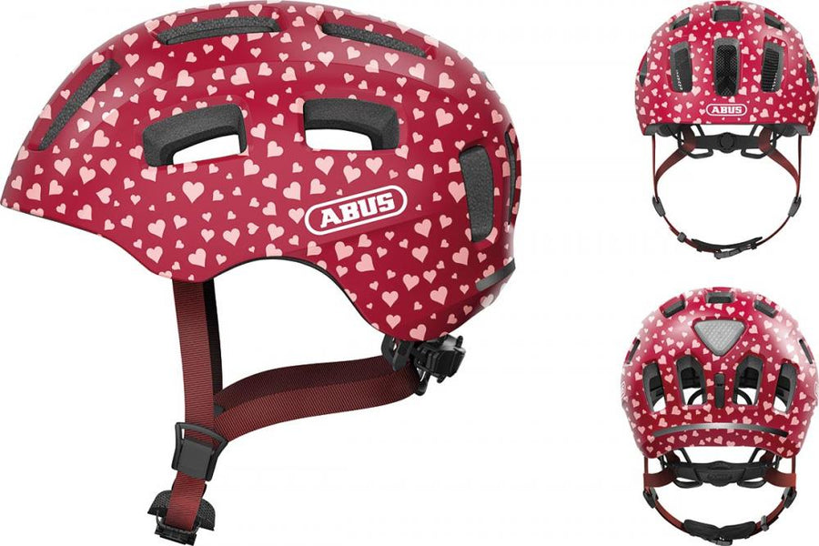 Abus Kinderhelm Youn-I 2.0 cherry heart Größe S 48 bis 54cm