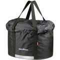 KLICKfix Shopper-Plus Lenkertasche schwarz mit Tragegriffen, Kordelzug und Reflektorband.