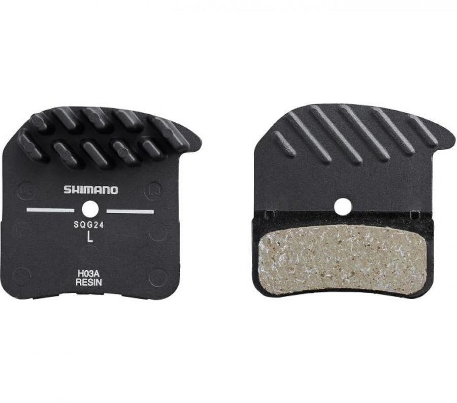 SHIMANO H03A Resin Scheibenbremsbeläge für Fahrräder, leise und mit Aluträger.