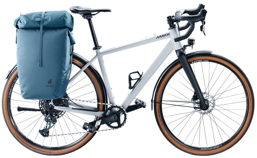 Deuter Visby 25+5 Fahrradtasche 25L Wasserdicht Grau - Gepäckträgertasche mit Schultergurt