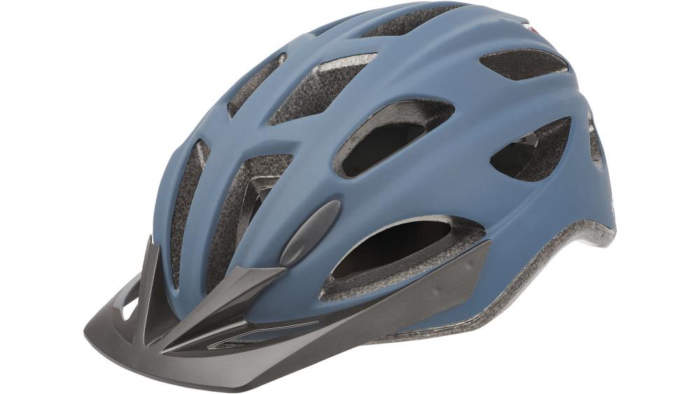 Polisport Fahrradhelm City\'Go M, Denim Matt, 54-59 cm, LED-Rücklicht, abnehmbares Visier, 17 Belüftungen, EN 1078 zertifiziert