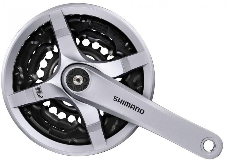 SHIMANO TOURNEY FC-TY501 Kurbelgarnitur silber, 6/7/8-fach, 42-34-24 Zähne, 175mm.