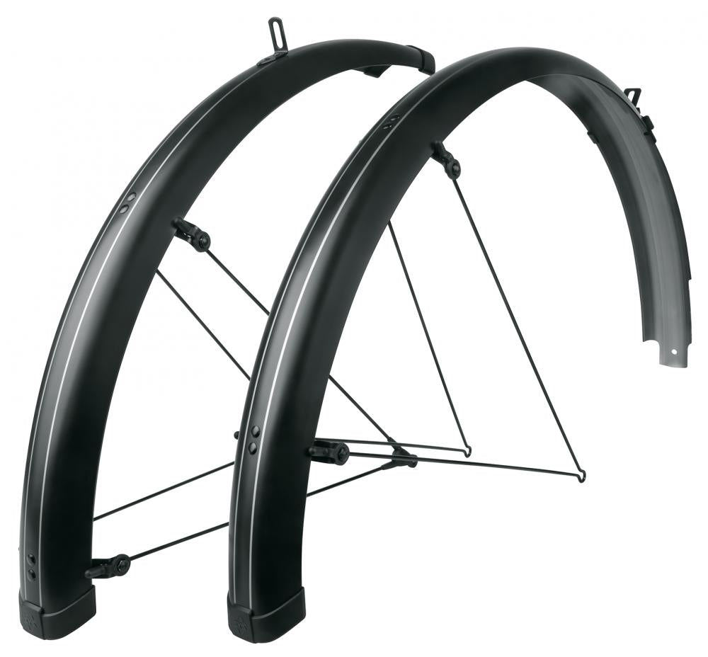 SKS Bluemels Stripes Schutzblech-Set 28\" 65mm schwarz matt  robustes, korrosionsgeschütztes Design mit ASR-Sicherheitssystem und einfacher Montage