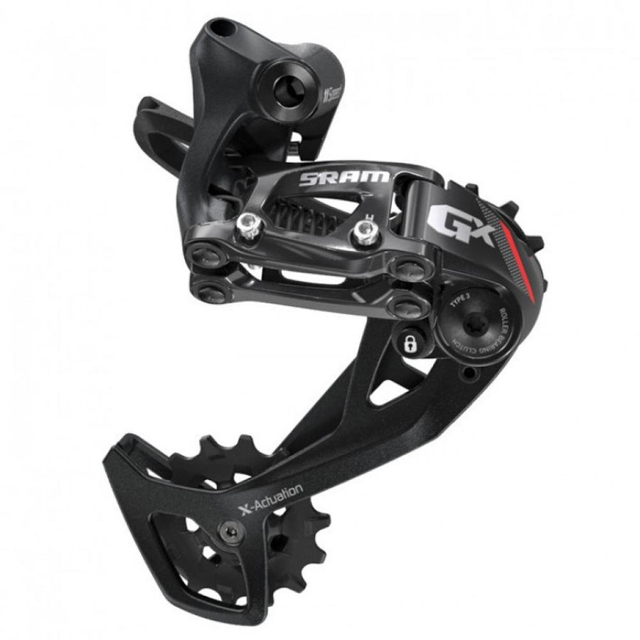 SRAM GX 2x11 Schaltwerk lang schwarz-rot für präzise MTB-Schaltperformance.