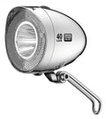 XLC LED-Scheinwerfer Retro Chrom 40 Lux mit Reflektor und Sensor für Fahrräder nach StVZO.
