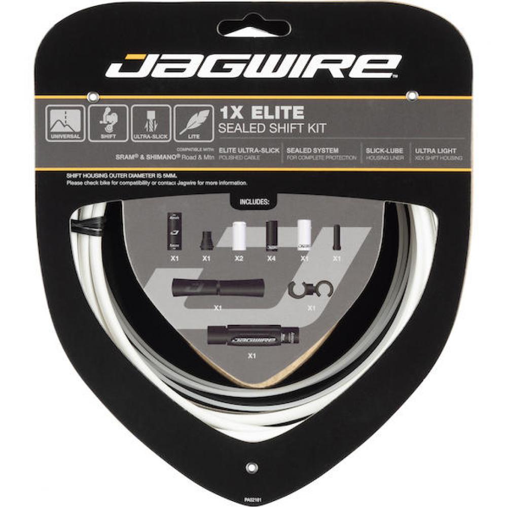 Jagwire Schaltzugset Elite Sealed 1x Road & Mountain Weiß - Vollständiger Schutz & Präzision