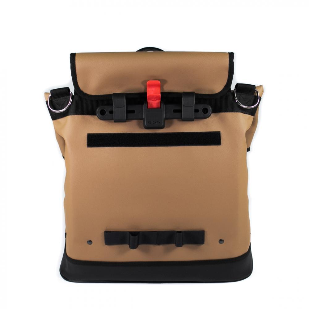 Haberland Einzeltasche Melan I hellbraun/schwarz - praktische Gepäckträgertasche mit modernem Tragesystem