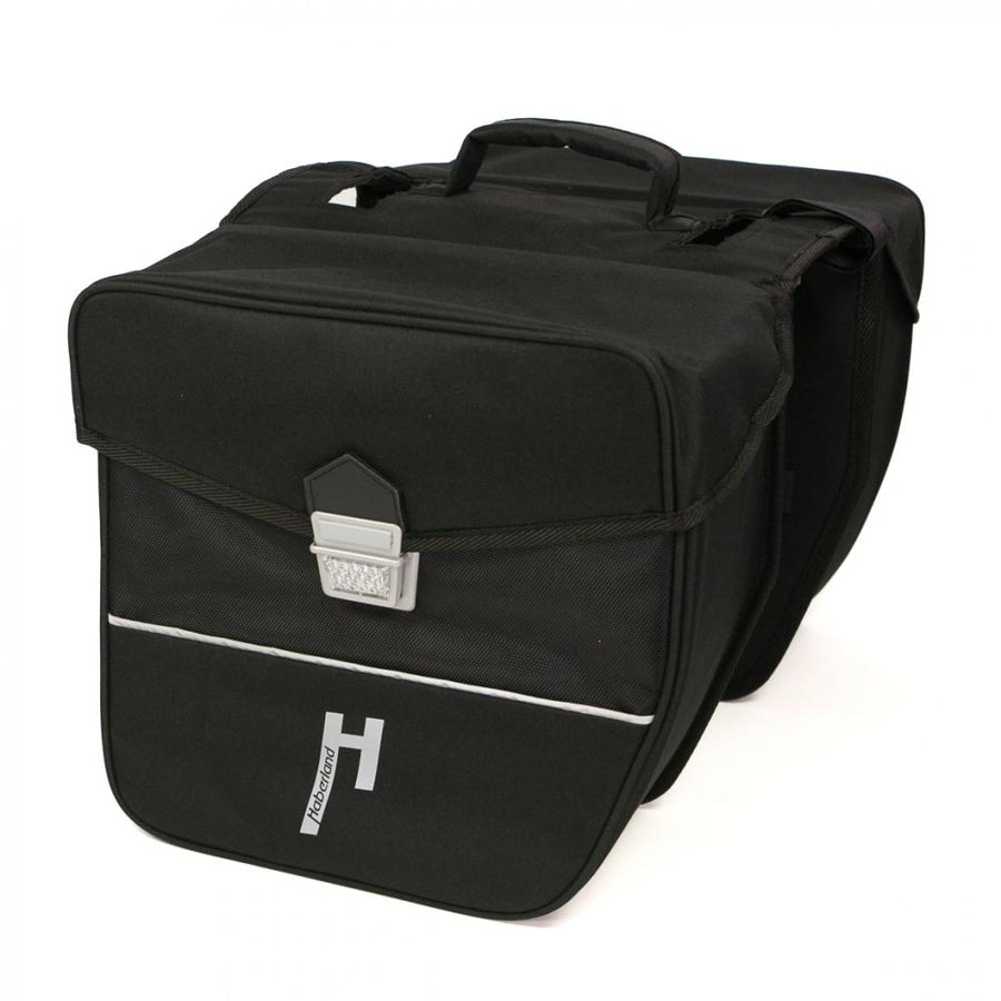 Haberland Doppeltasche E-Bike L schwarz - geräumige Gepäckträgertasche für E-Bikes