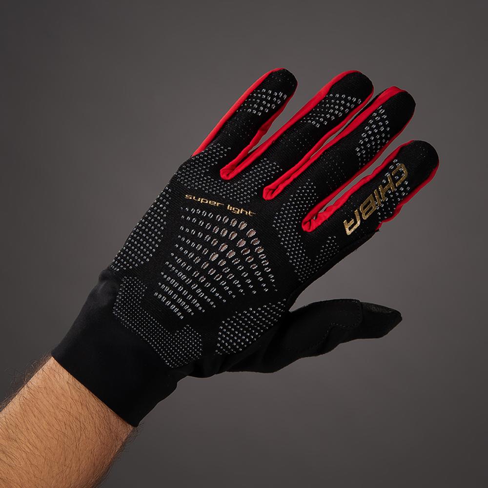 CHIBA Superlight - Radhandschuhe schwarz/rot, XL, leicht & atmungsaktiv
